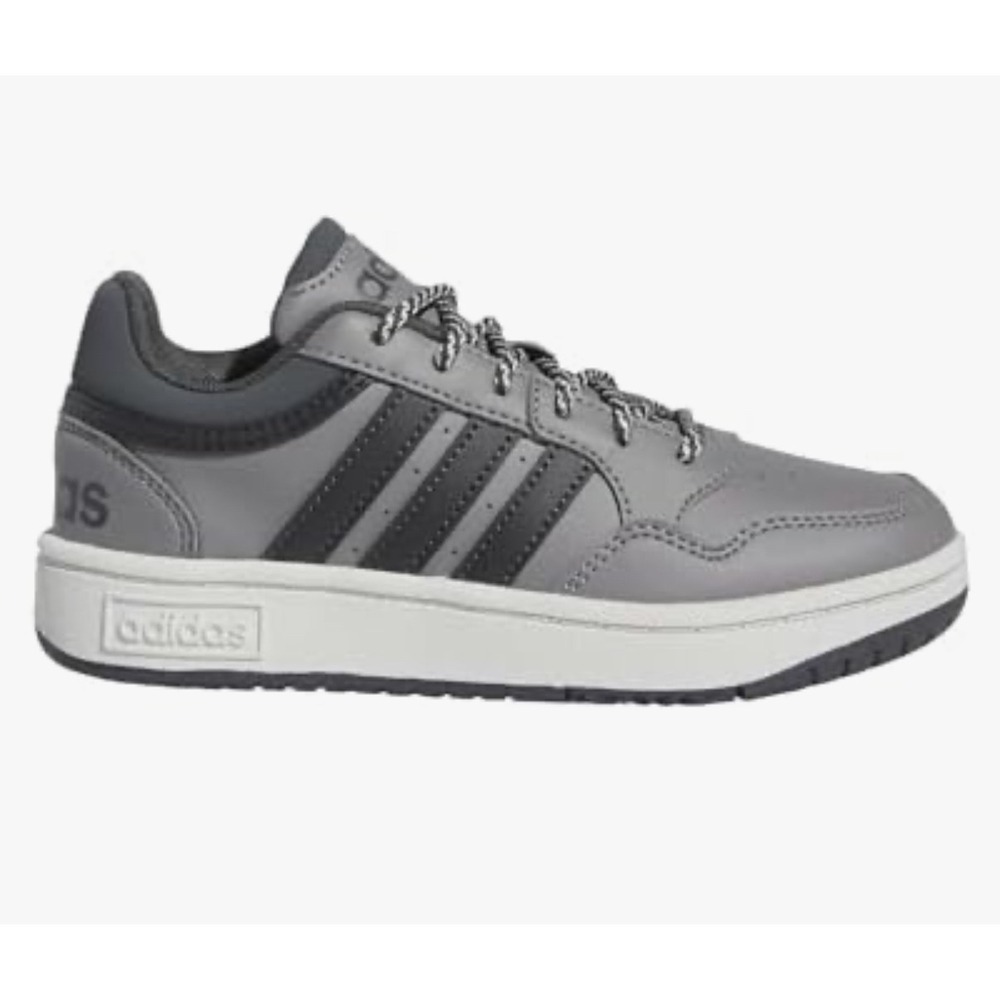 Adidas Hoops 3.0 Low Grey Black Kids Basketball Sneakers IF7748 Size 5.5Y EUC